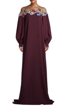 Oscar de la Renta Applikationen aus Tüll – mit Seidenbesatz – Kleid aus Seidenmischkrepp – Laufsteg-Katalog