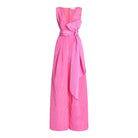 Oscar de la Renta Cotton - blend Jumpsuit with Belt Details - Runway Catalog