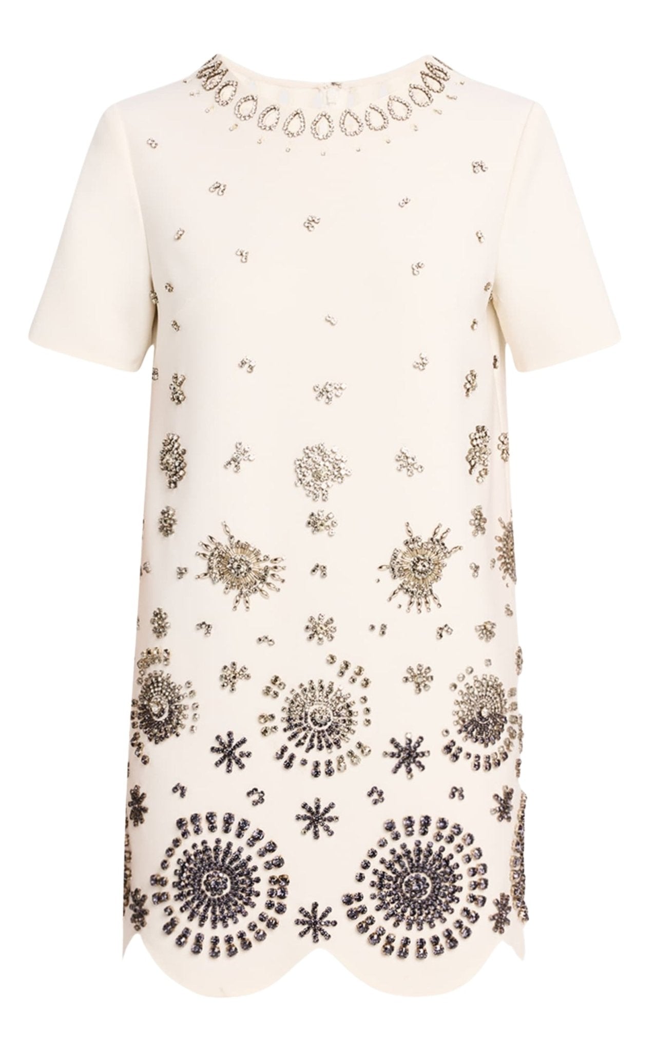 Oscar de la renta mini white dress with rhinestones