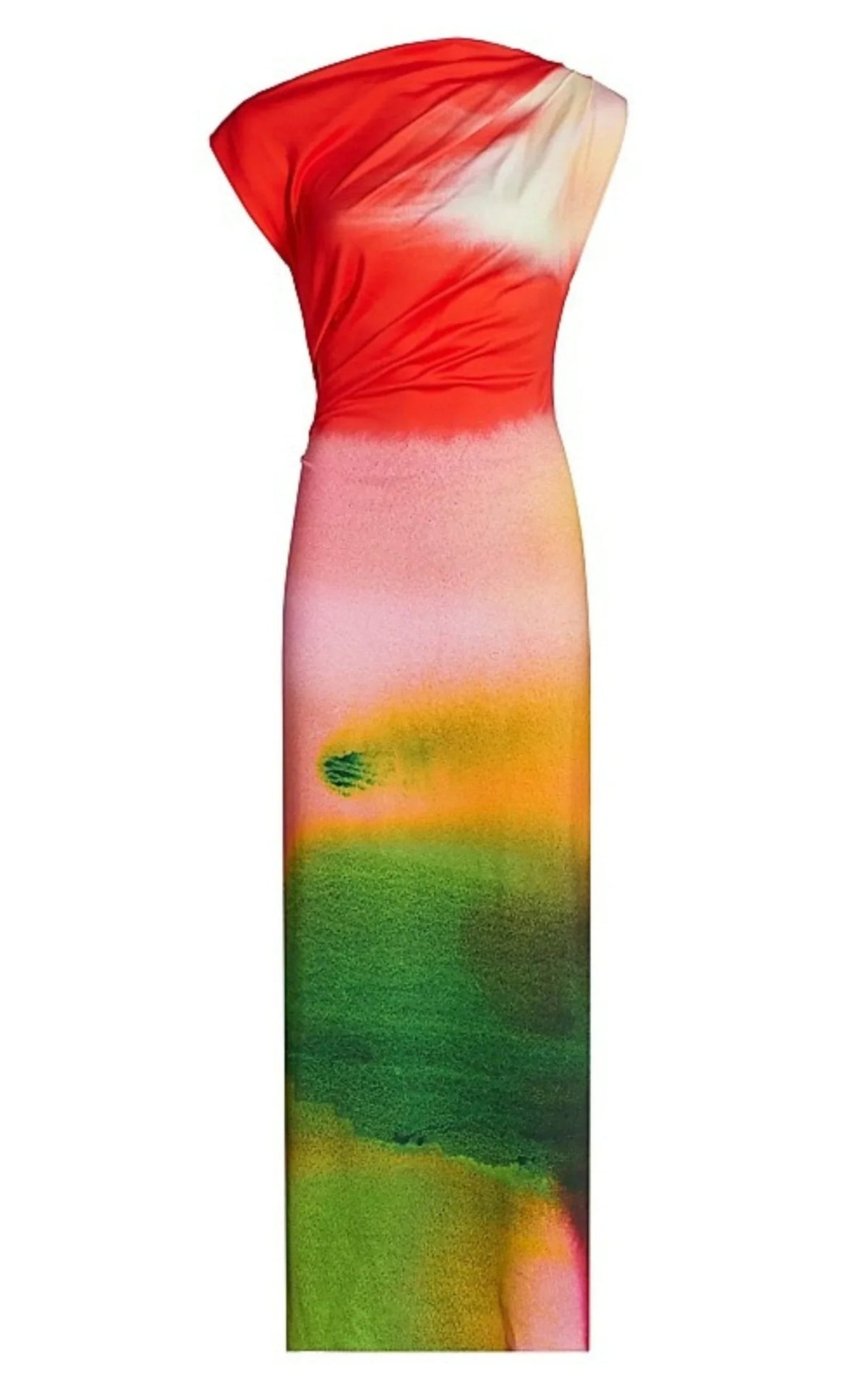 Oscar de la Renta Watercolor Jersey Midi Dress
