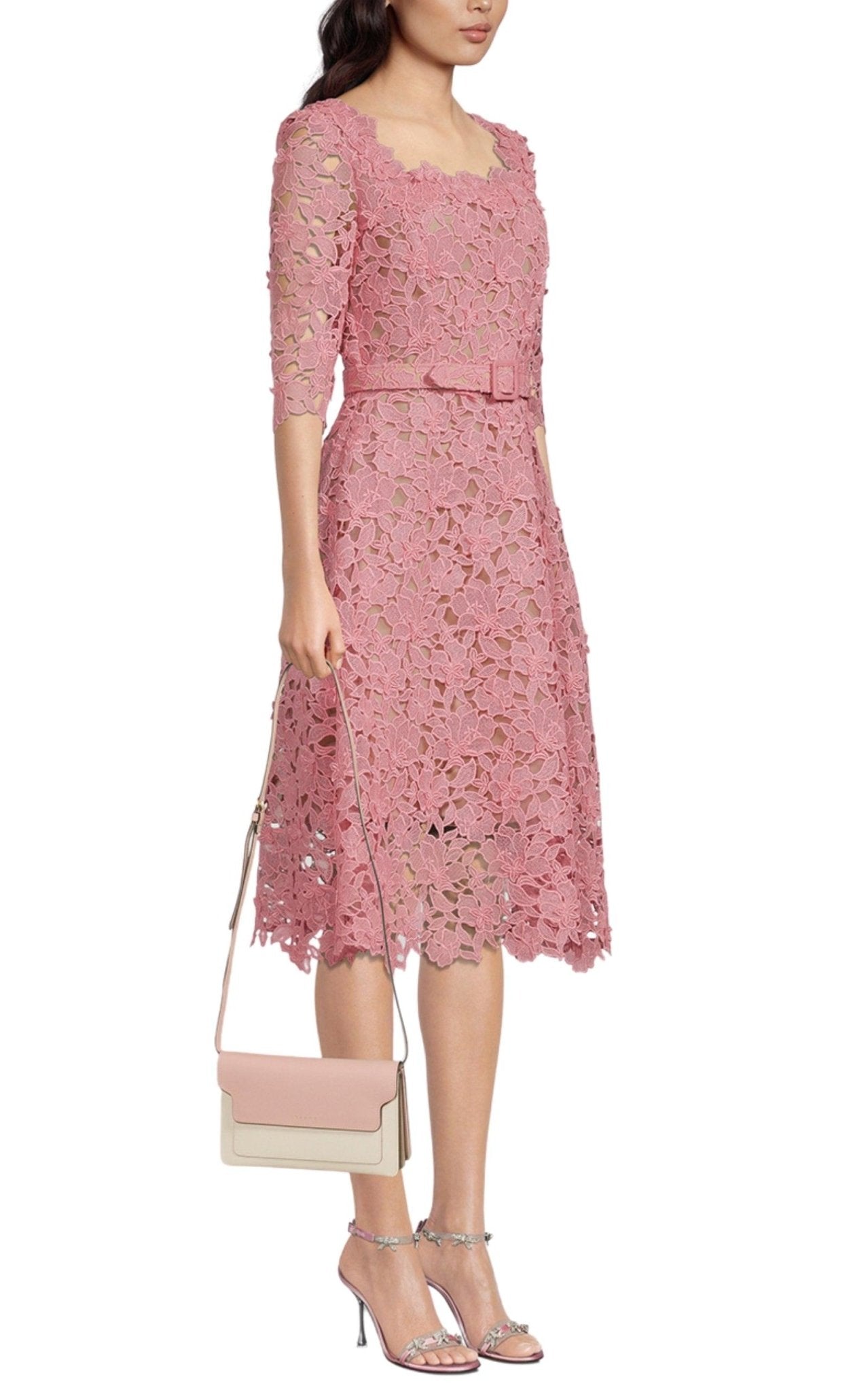 Oscar de la Renta Floral Guipure Lace Dress - Runway Catalog