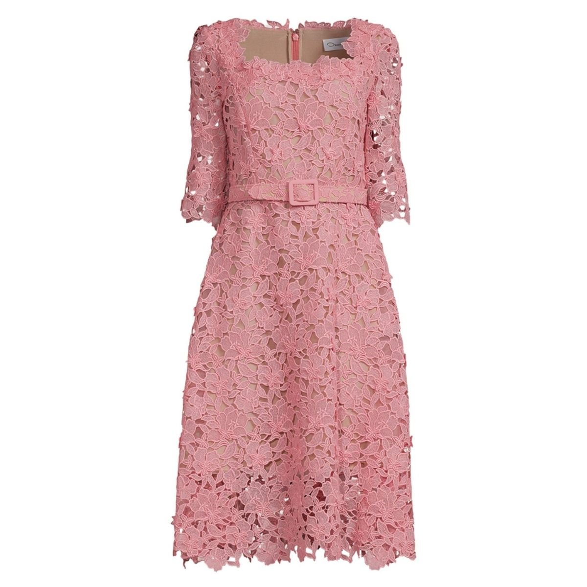 Oscar de la Renta Floral Guipure Lace Dress - Runway Catalog