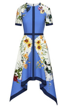 Oscar de la Renta Floral - print Flared Cotton Dress - Runway Catalog