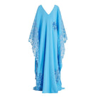 Oscar de la Renta Gardenia – Spitzenseide – Georgette-Kaftan-Kleid – Laufsteg-Katalog