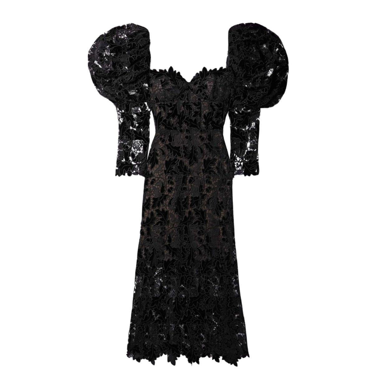 Oscar de la Renta Guipure Lace Midi Dress - Runway Catalog
