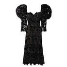 Oscar de la Renta Guipure Lace Midi Dress - Runway Catalog
