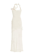 Oscar de la Renta halter orchid crochet knit cotton dress