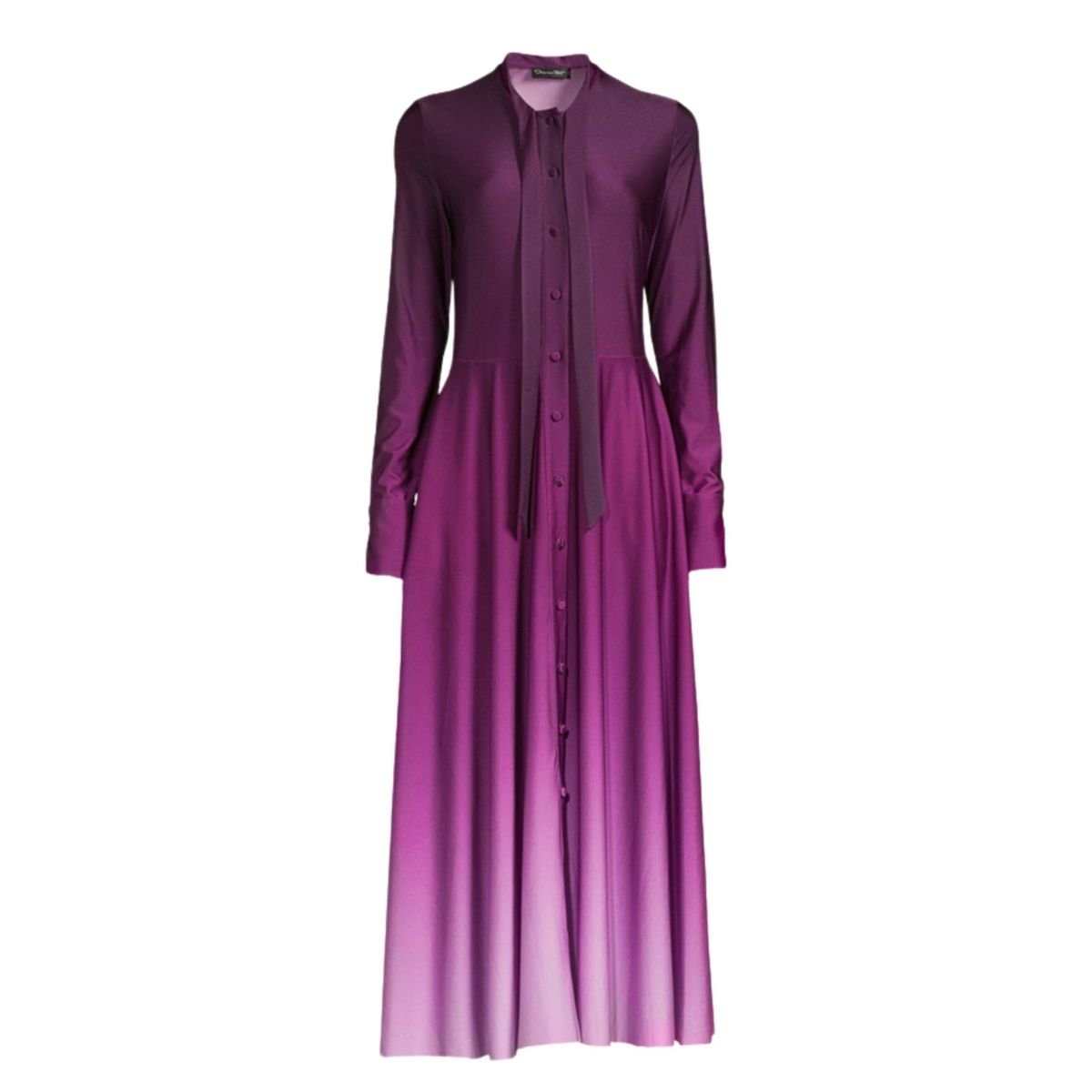 Oscar de la Renta Long - Sleeve Ombre Jersey Midi Dress - Runway Catalog