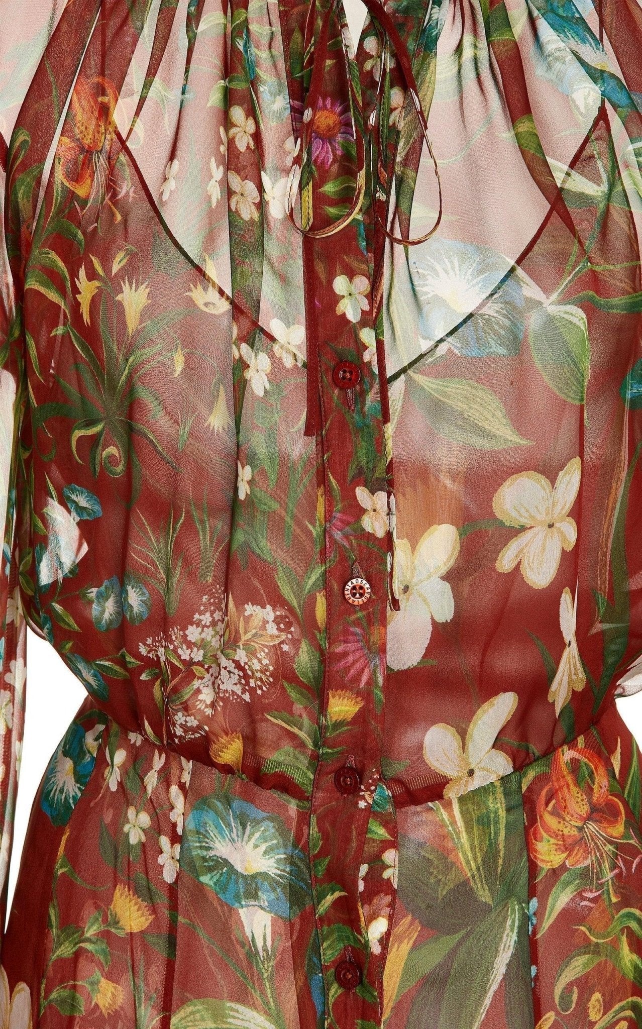 Oscar de la Renta Silk Chiffon Midi Dress - Runway Catalog