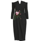 Oscar de la Renta V - neck Crystal Cocktail Dress - Runway Catalog