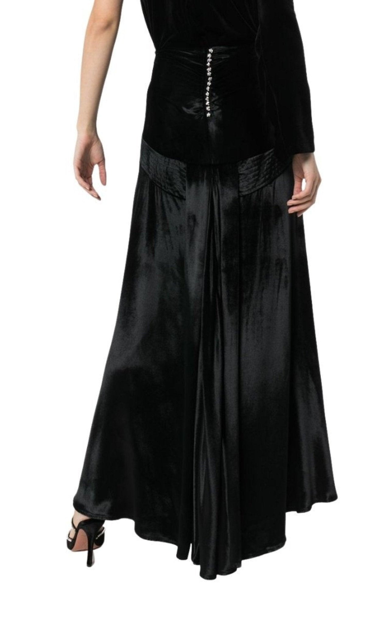 Paco Rabanne Crystal Detail Flared Maxi Skirt - Runway Catalog