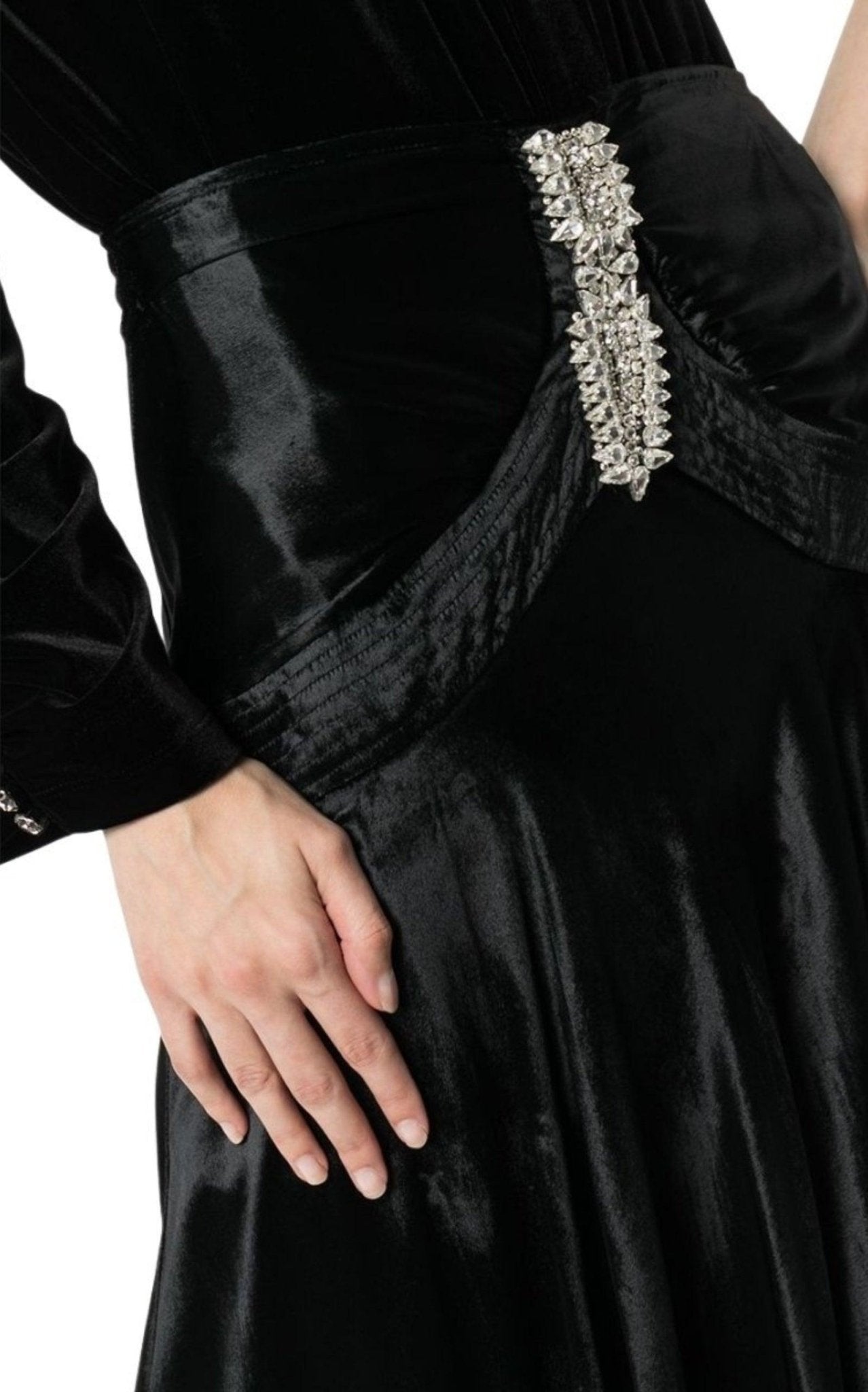 Paco Rabanne Crystal Detail Flared Maxi Skirt - Runway Catalog