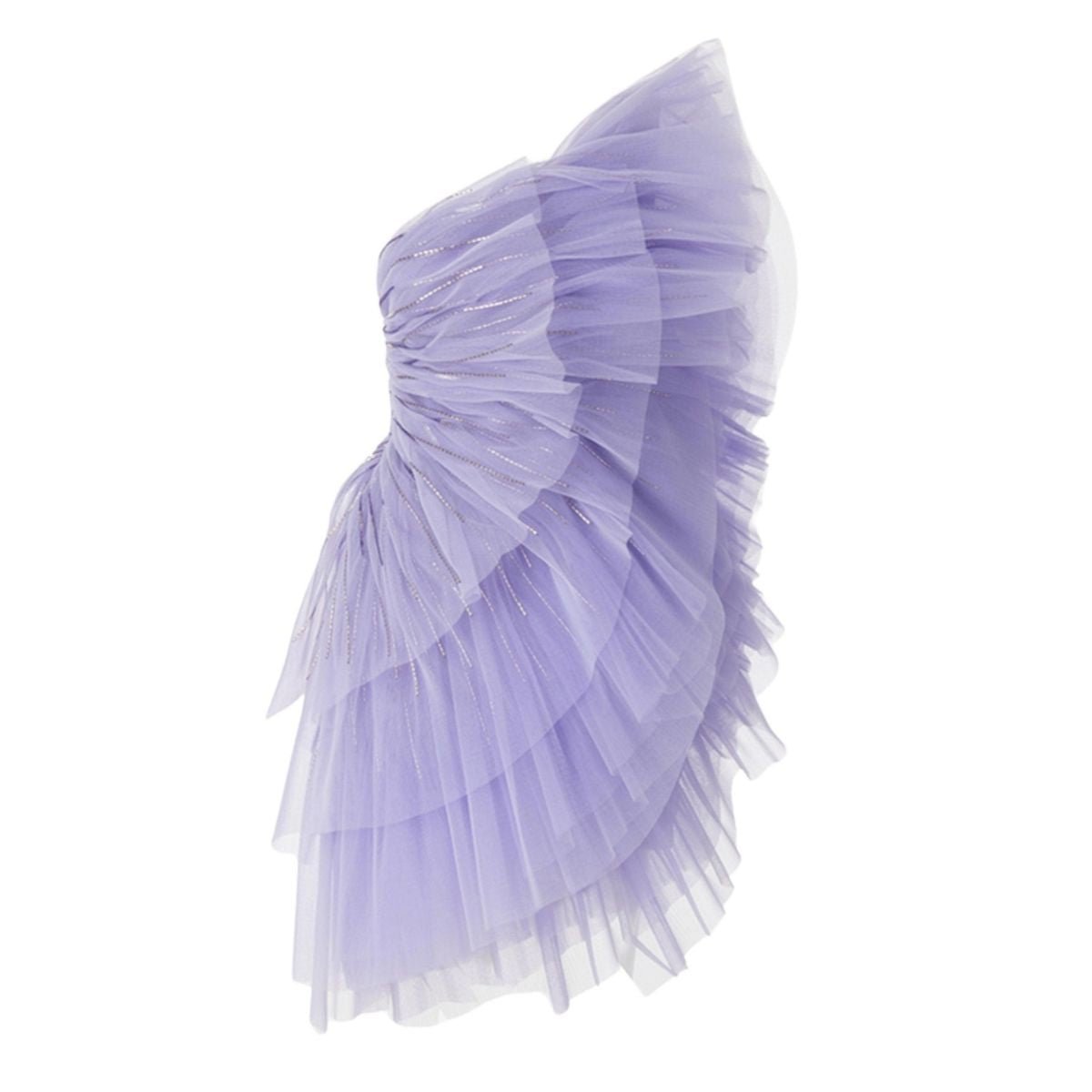 Pamella Roland Pleated Tulle Mini Dress - Runway Catalog