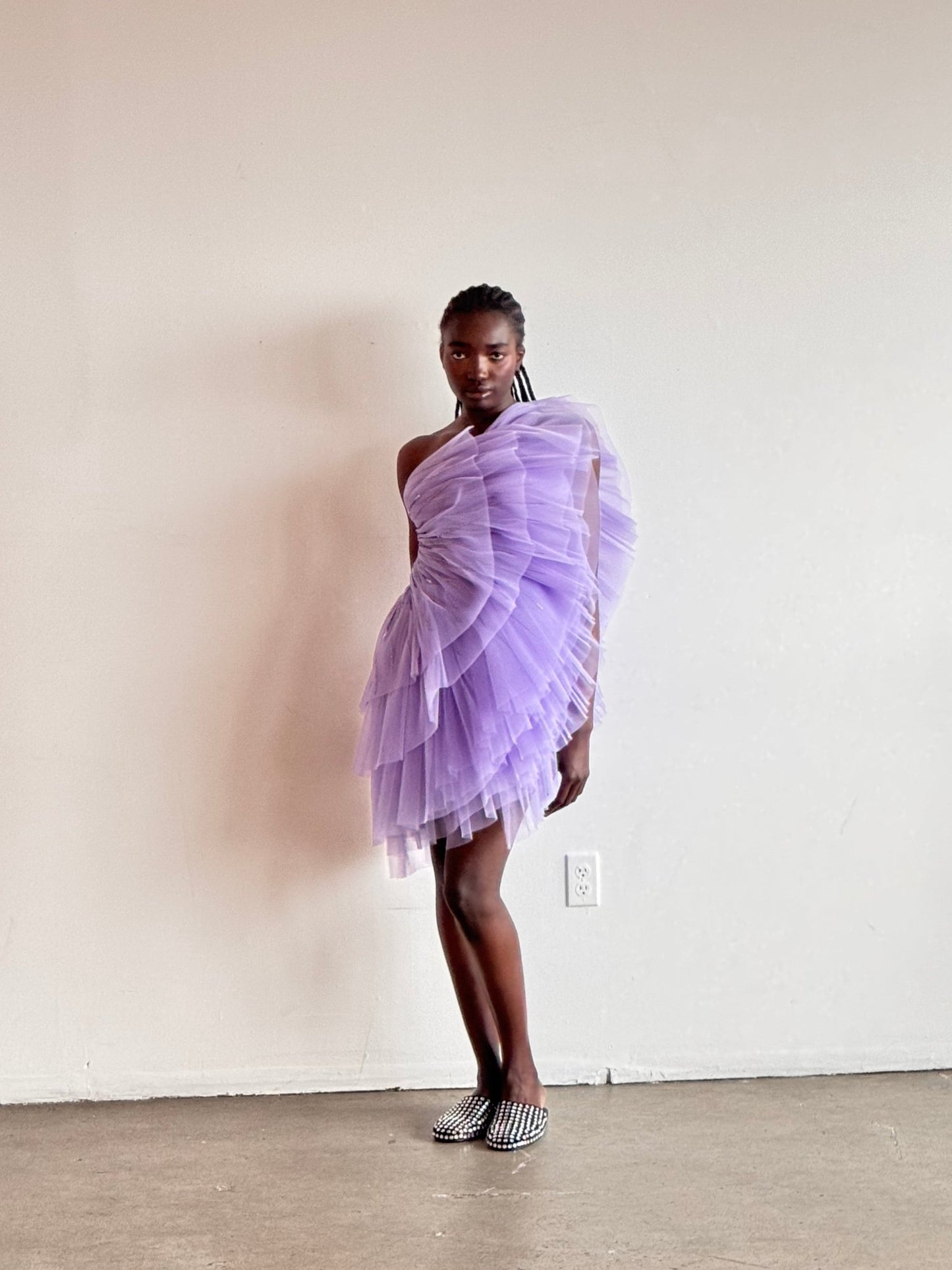 Pamella Roland Pleated Tulle Mini Dress - Runway Catalog