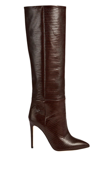 Paris Texas Crocodile-effect Leather Knee-High Boots – Runway Catalog
