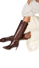Paris Texas Crocodile - effect Leather Knee - High Boots - Runway Catalog