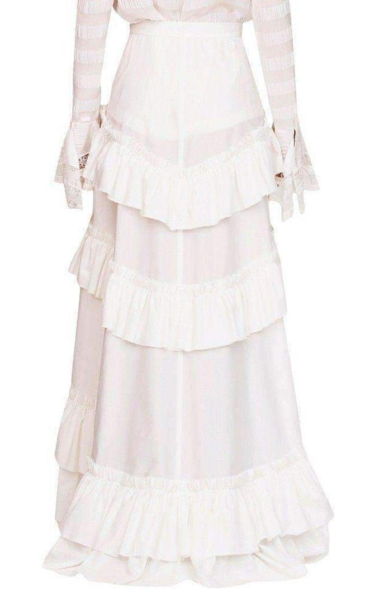 Philosophy Di Lorenzo Serafini White Maxi Frill Skirt - Runway Catalog