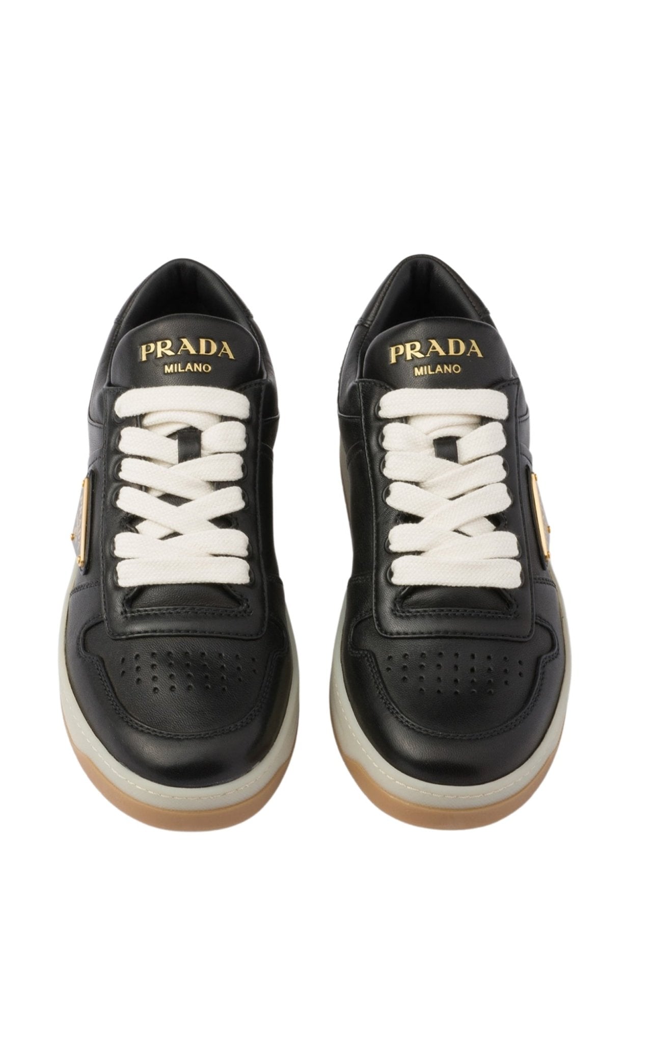Prada Black Downtown Leather Sneakers