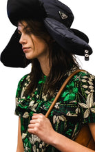 Prada Black Nylon & Shearling Trapper Hat - Runway Catalog