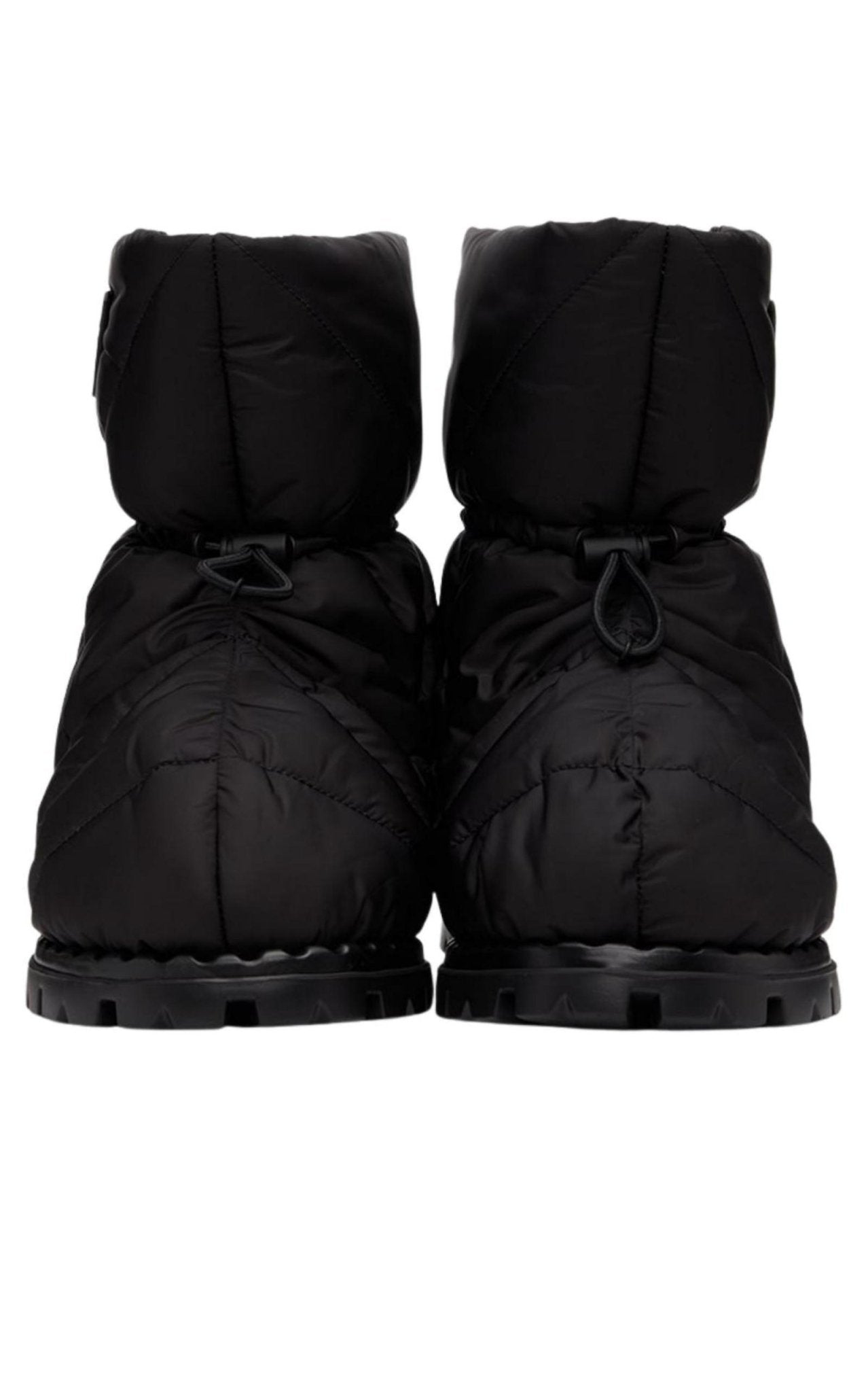Prada Black Quilted Drawstring Ankle Boots