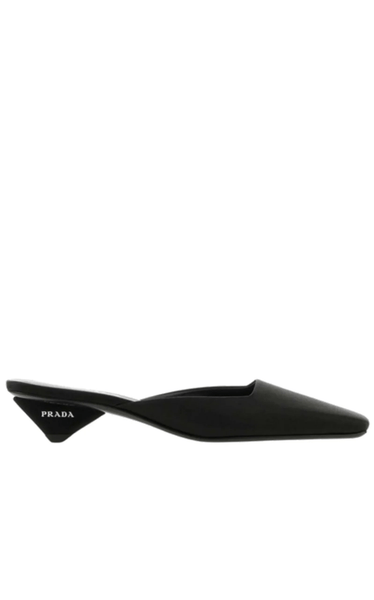 Prada Black Satin Mules Loafers
