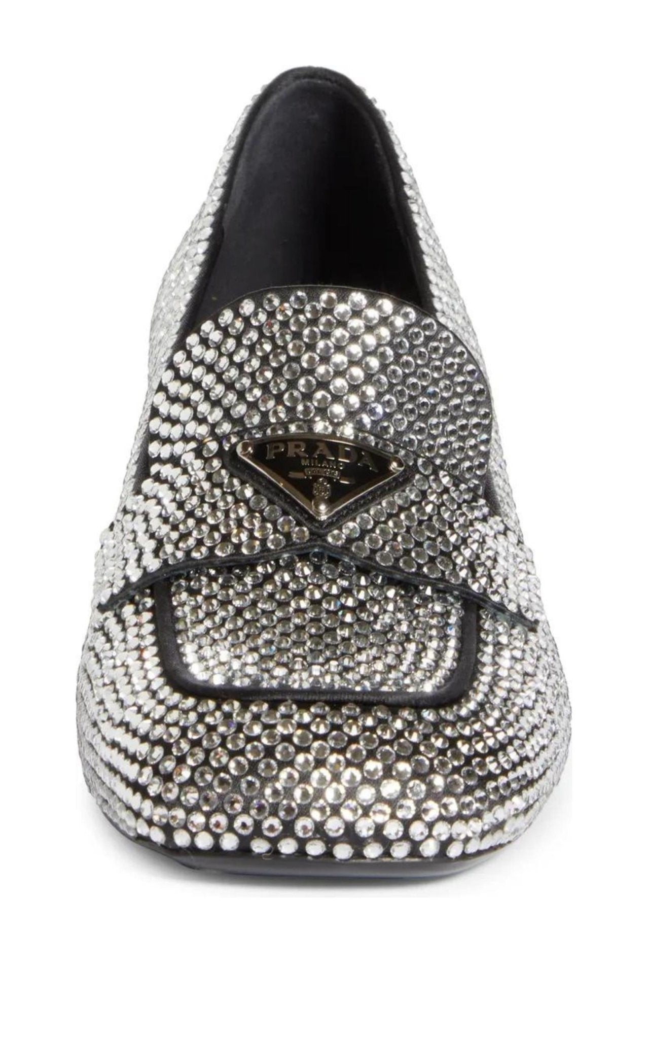 Prada Crystal - embellished Logo - plaque Loafers - Runway Catalog