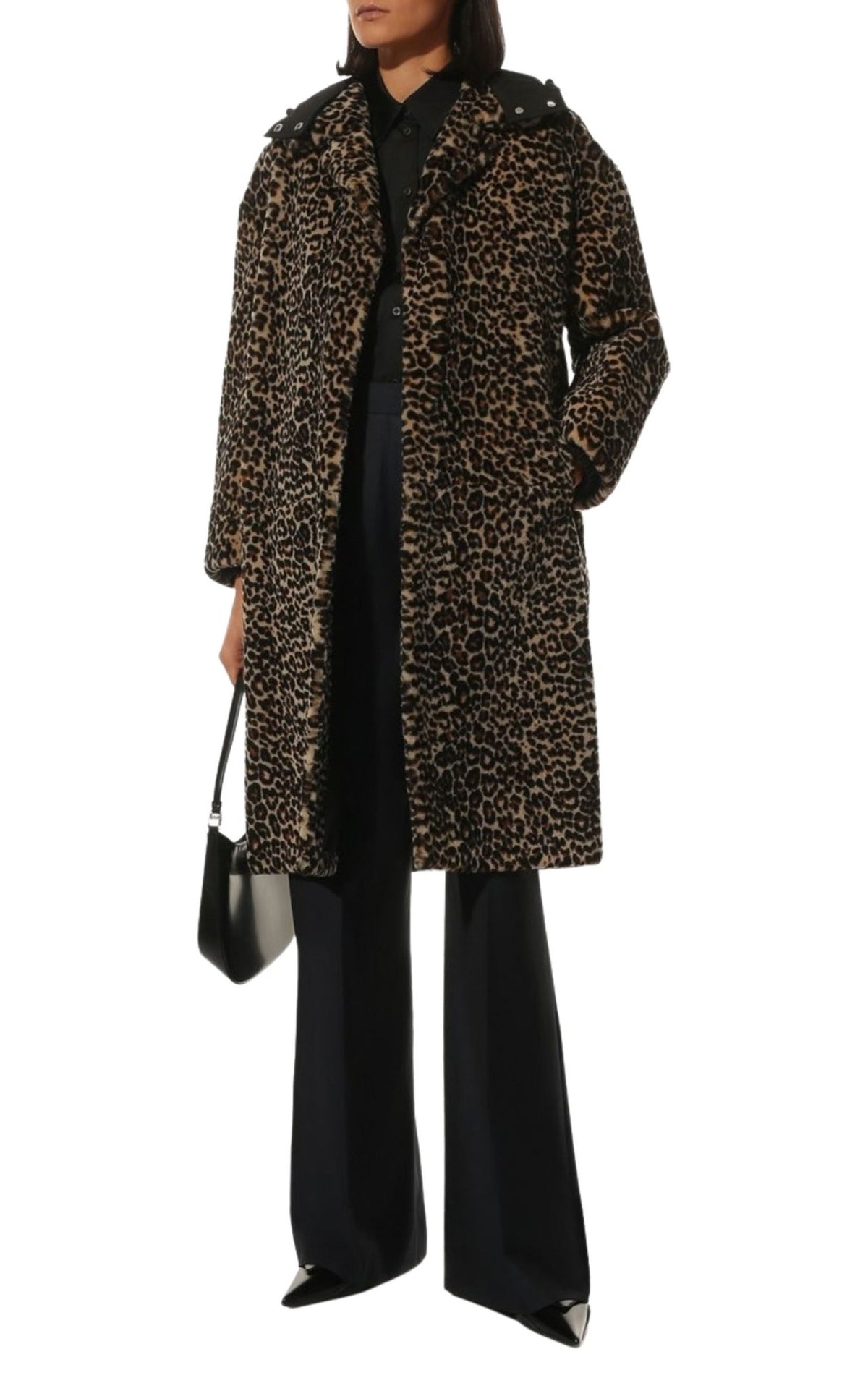 Prada Leopard-Print Shearling Hooded Coat - Runway Catalog