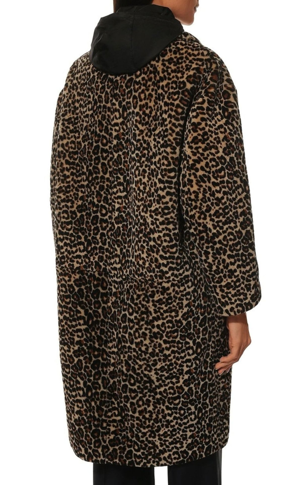 Prada Leopard-Print Shearling Hooded Coat - Runway Catalog