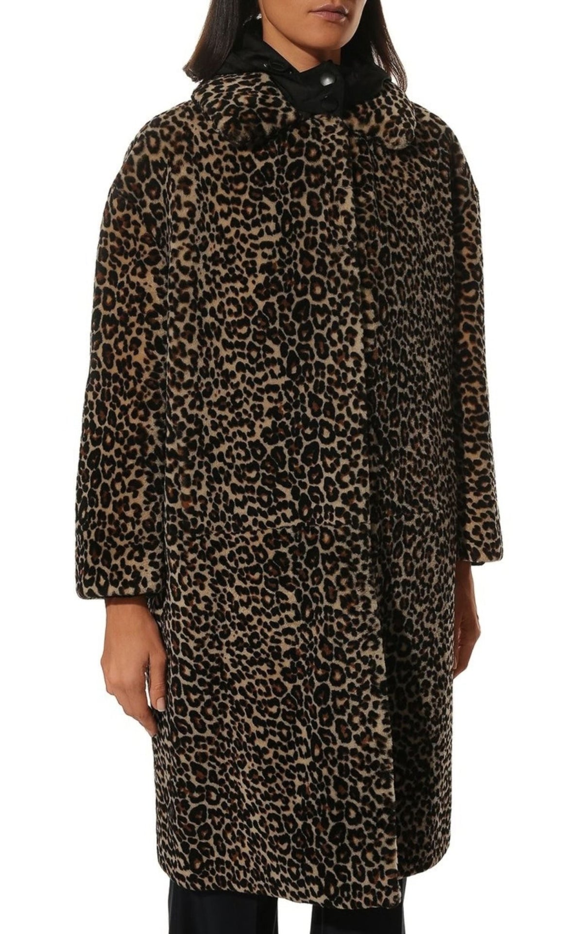 Prada Leopard-Print Shearling Hooded Coat - Runway Catalog