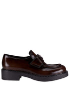 Prada Logo Leather Loafers - Runway Catalog