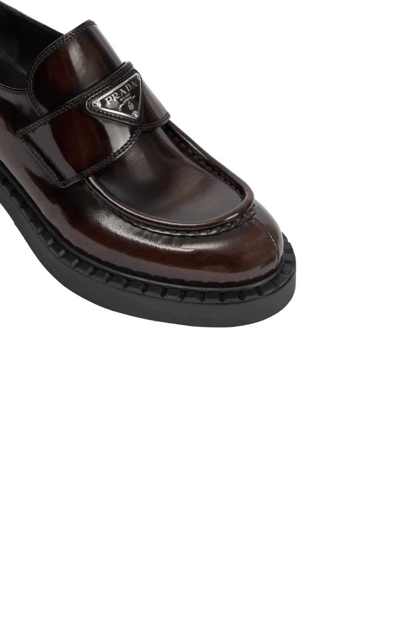 Prada Logo Leather Loafers - Runway Catalog