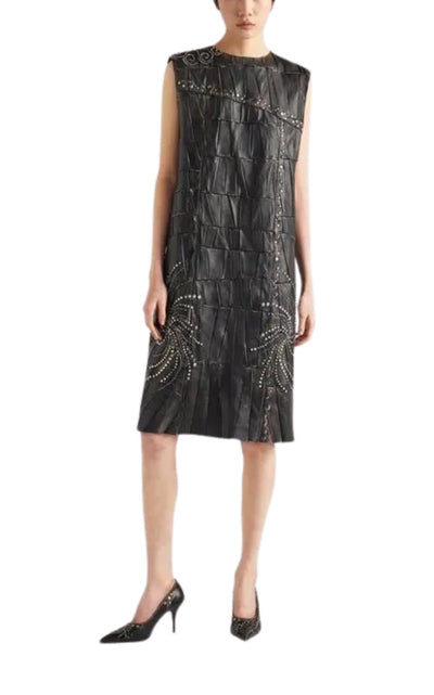 Prada Nappa Leather Patchwork Dress - Runway Catalog