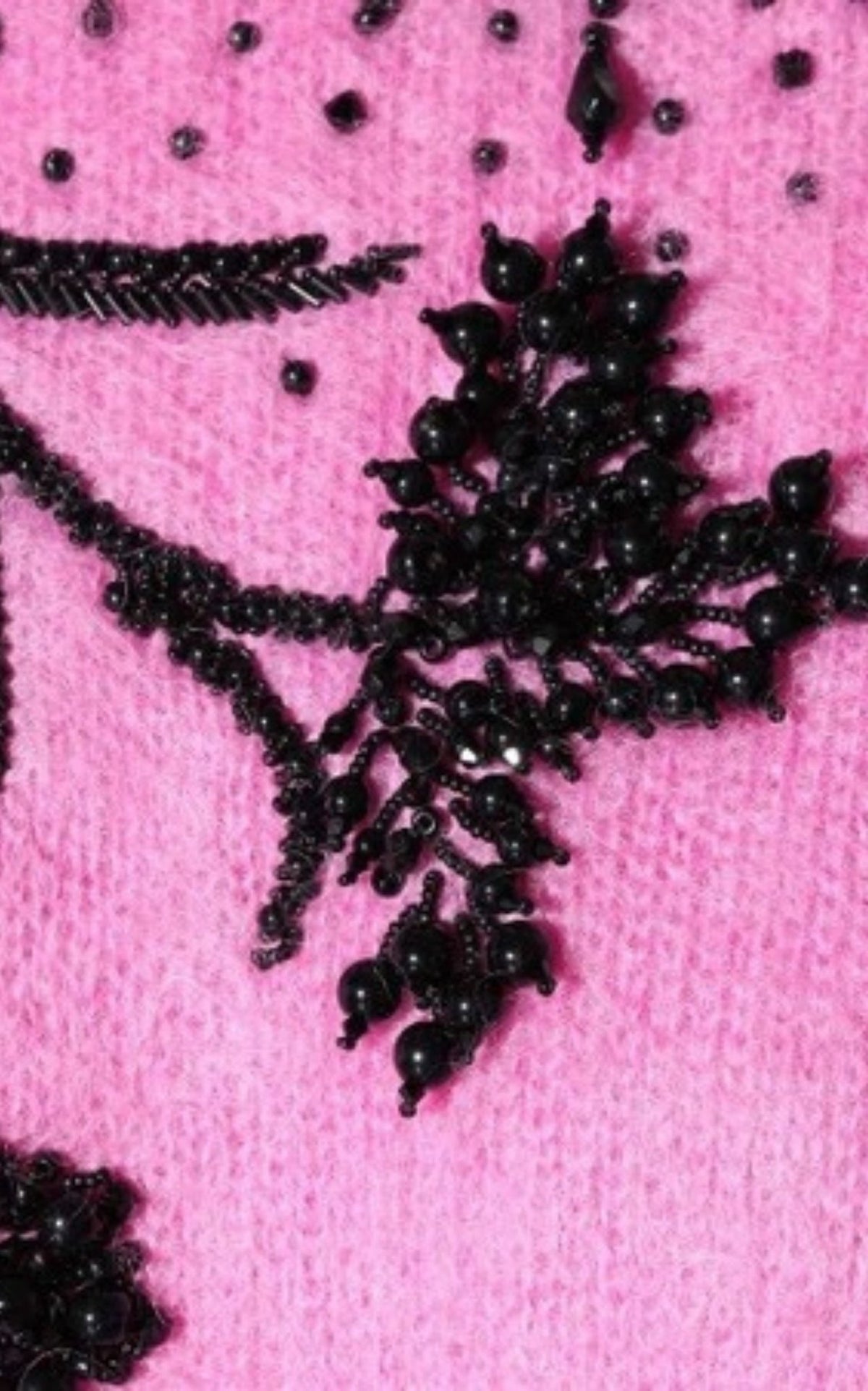 Prada Pink Floral Bead-Embellished Mohair Sweater - Runway Catalog