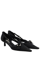 Prada Pointed Slingback Black Kitten Heel Pumps