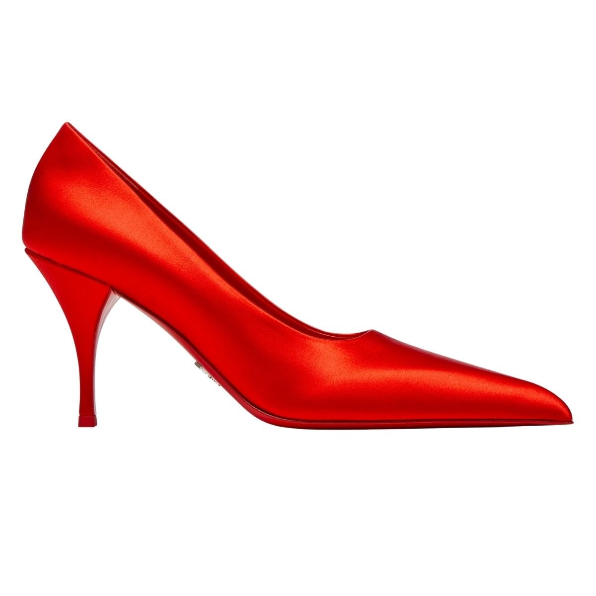 Prada Red Satin Pointed-Toe Heels 85