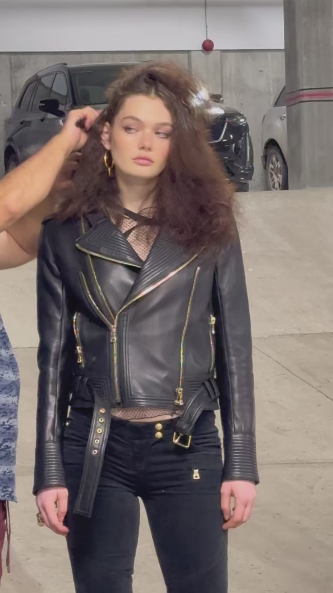 Balmain Lambskin Buckle-Belt Leather Jacket, Black - Runway Catalog