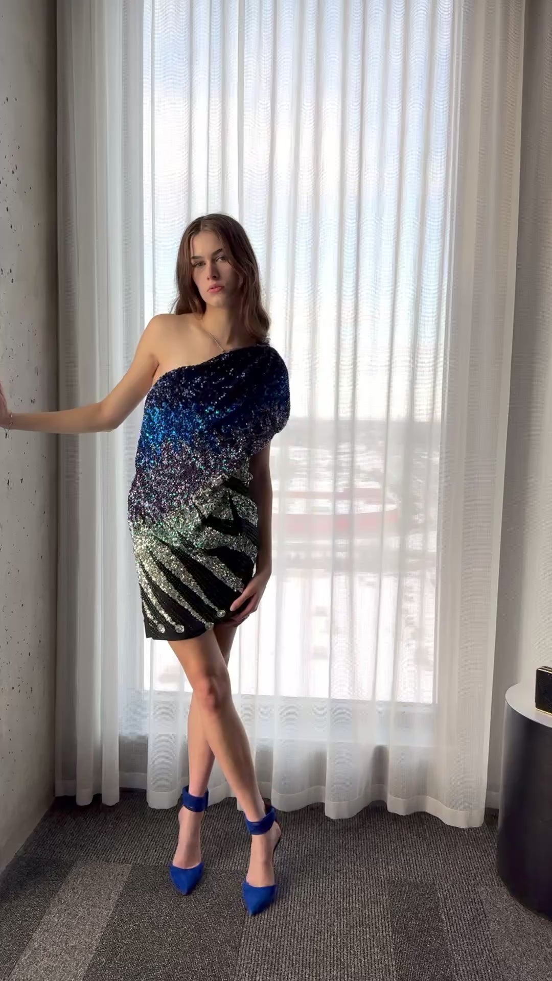 Emilio Pucci Multi Color Silk One Shoulder Dress