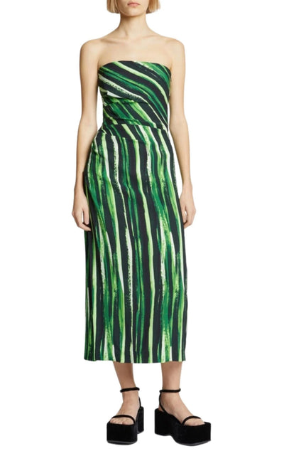 Proenza Schouler Proenza Schouler Painted Stripe Strapless Dress - Runway Catalog