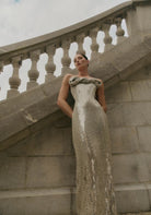 Rachel Gilbert Rosalie Hand - Beaded Column Gown - Runway Catalog