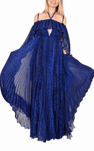 Ralph & Russo Archival Blue Silk Pleated Cape Ball Gown - Runway Catalog