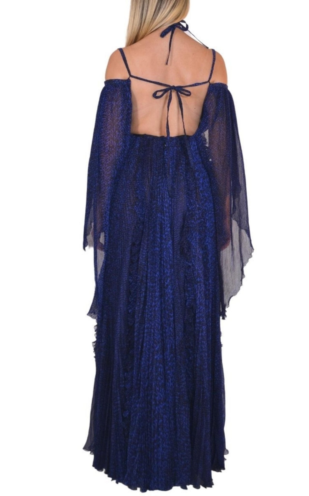 Ralph & Russo Blue Silk Ball Cape Gown - Runway Catalog