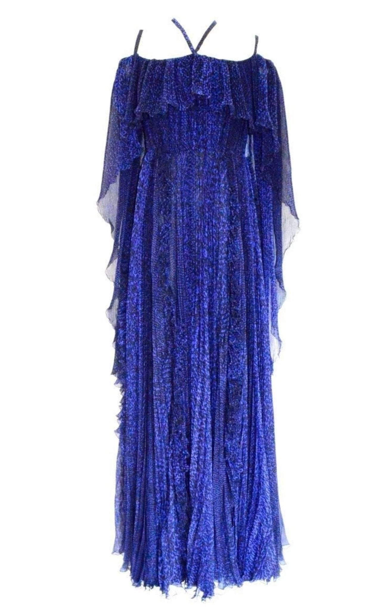 Ralph & Russo Blue Silk Ball Cape Gown - Runway Catalog