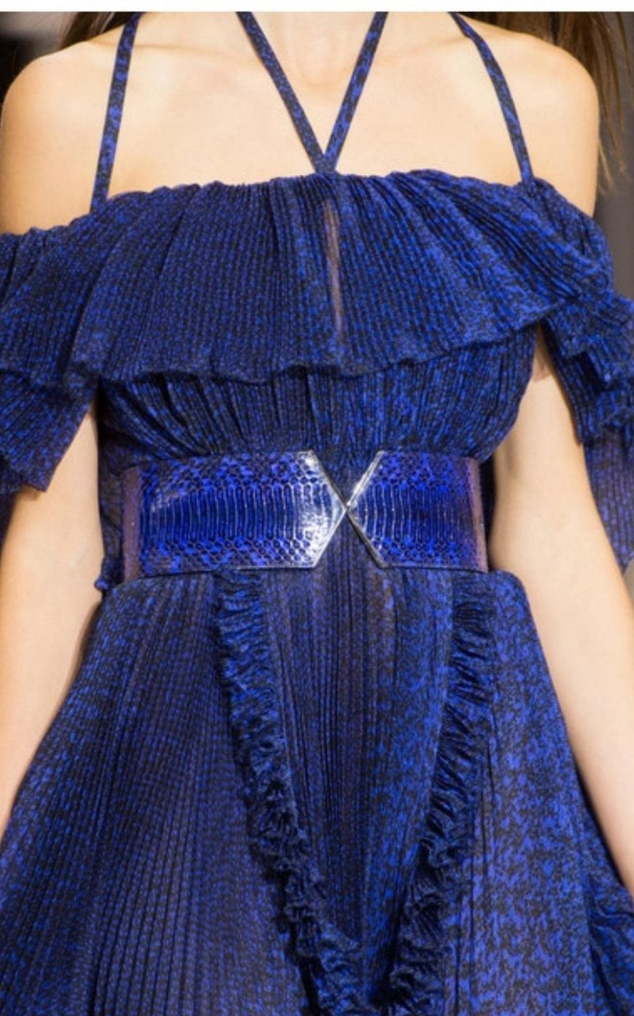 Ralph & Russo Blue Silk Ball Cape Gown - Runway Catalog