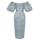 Rasario Polka - Dot Silk Corset Midi Dress - Runway Catalog