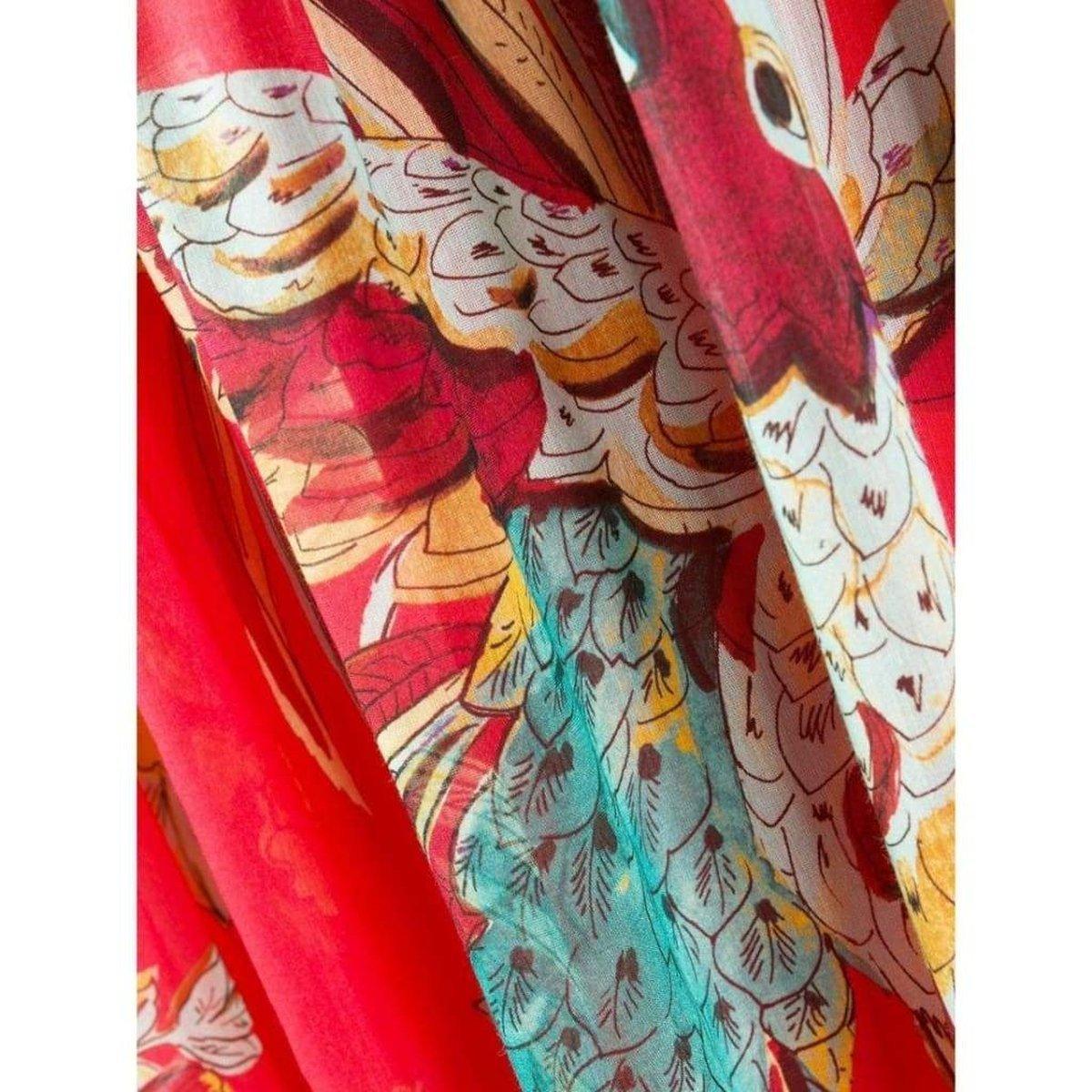 Red Valentino Bird of Paradise - Print Silk Blend Dress - Runway Catalog