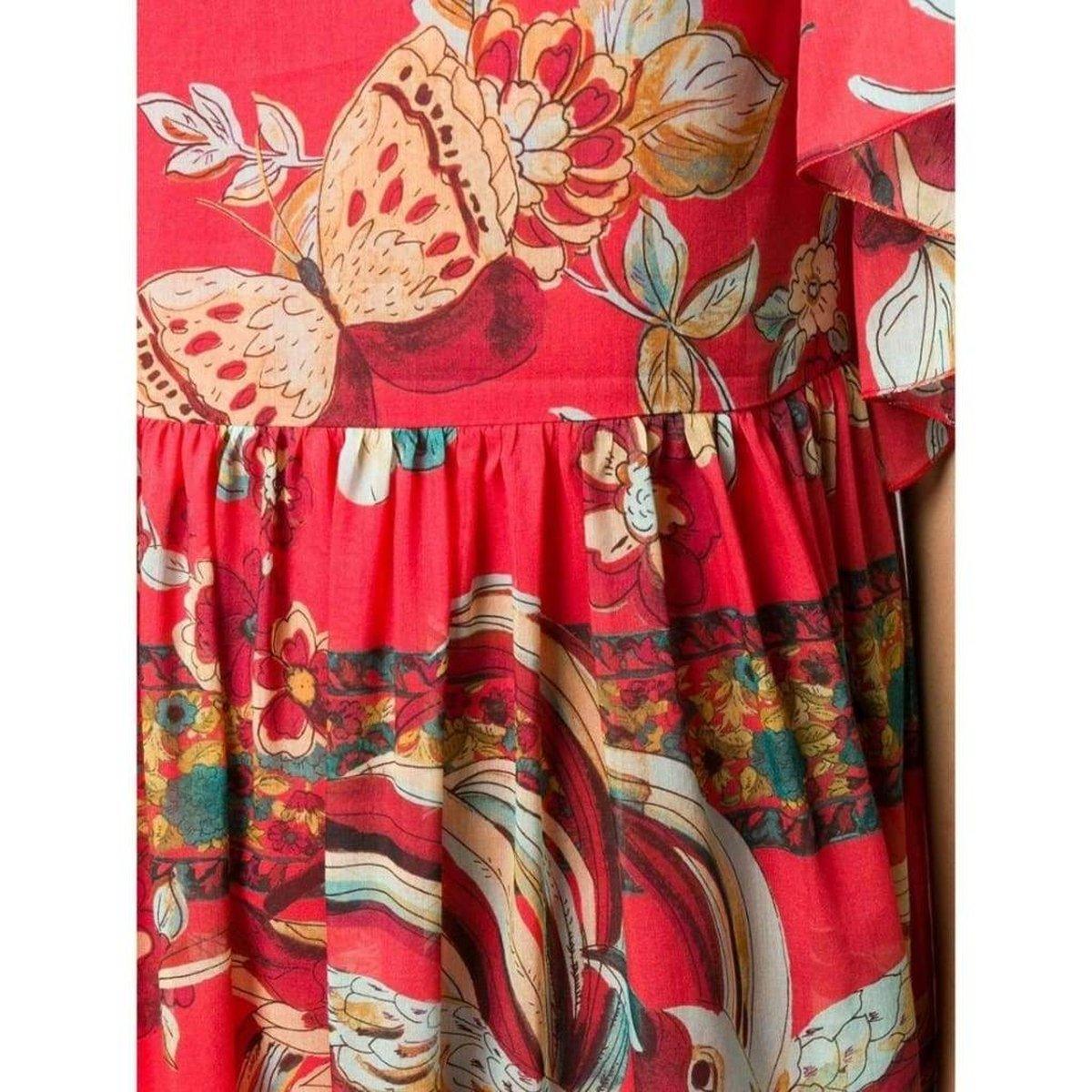 RED Valentino Bird of Paradise Print Silk Blend Dress