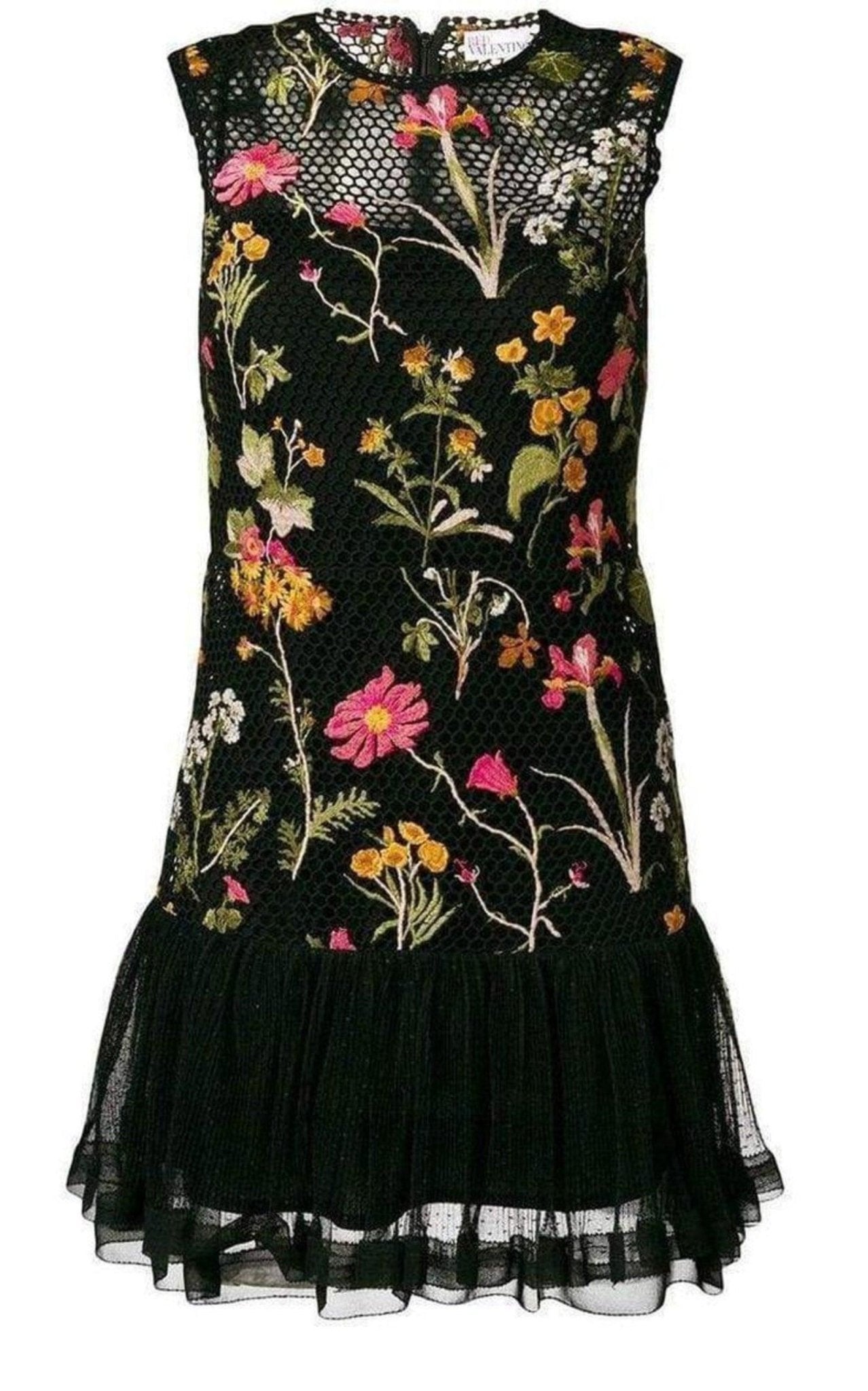 Red Valentino Embroidered Flower Lace Dress - Runway Catalog