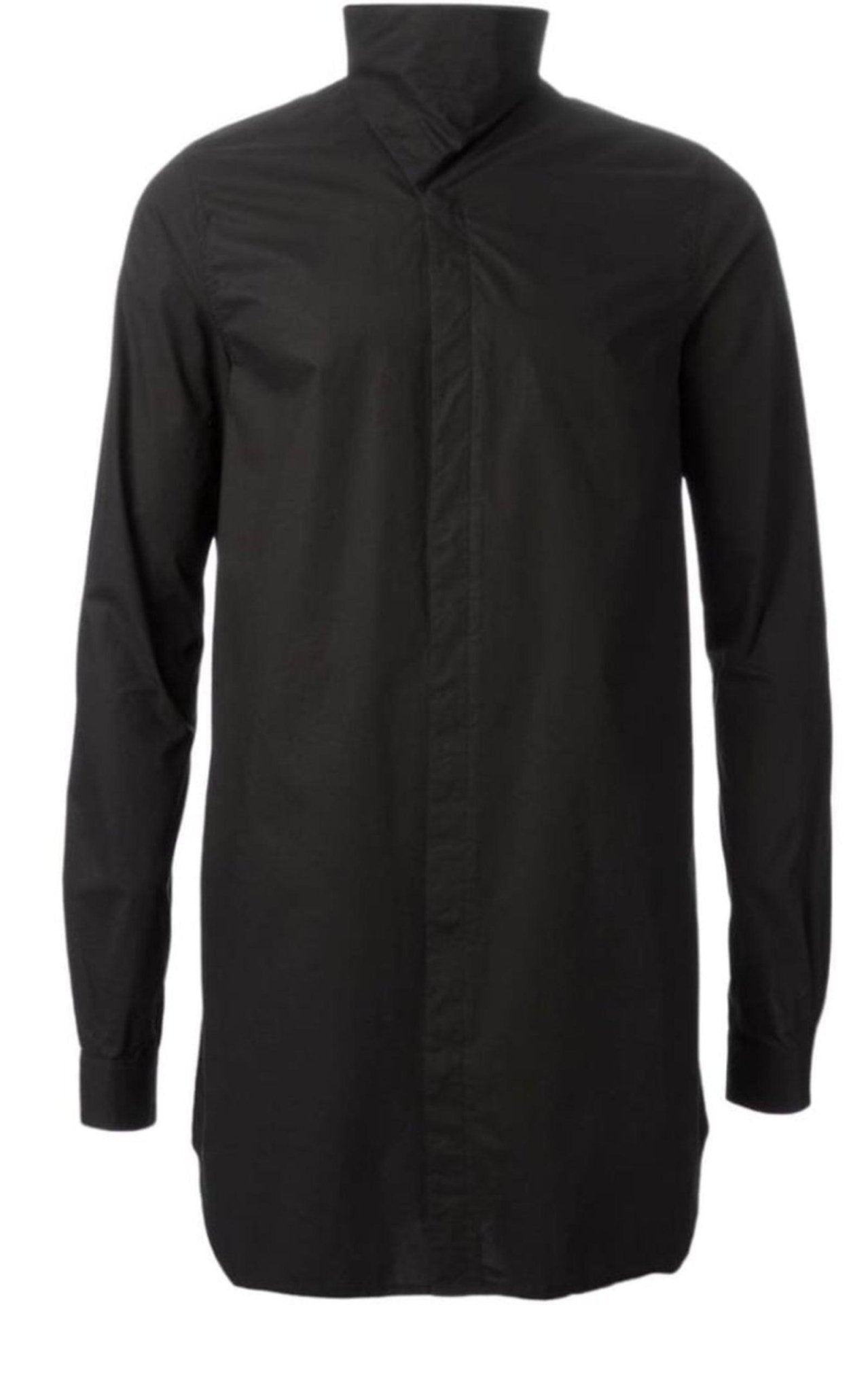 Rick Owens Black Cotton Island Shirt - Runway Catalog
