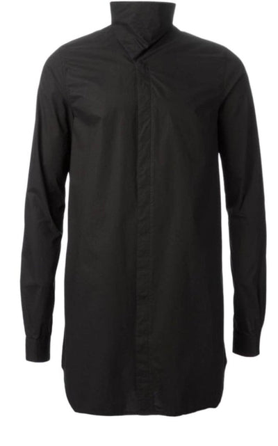 Rick Owens Black Cotton Island Shirt - Runway Catalog