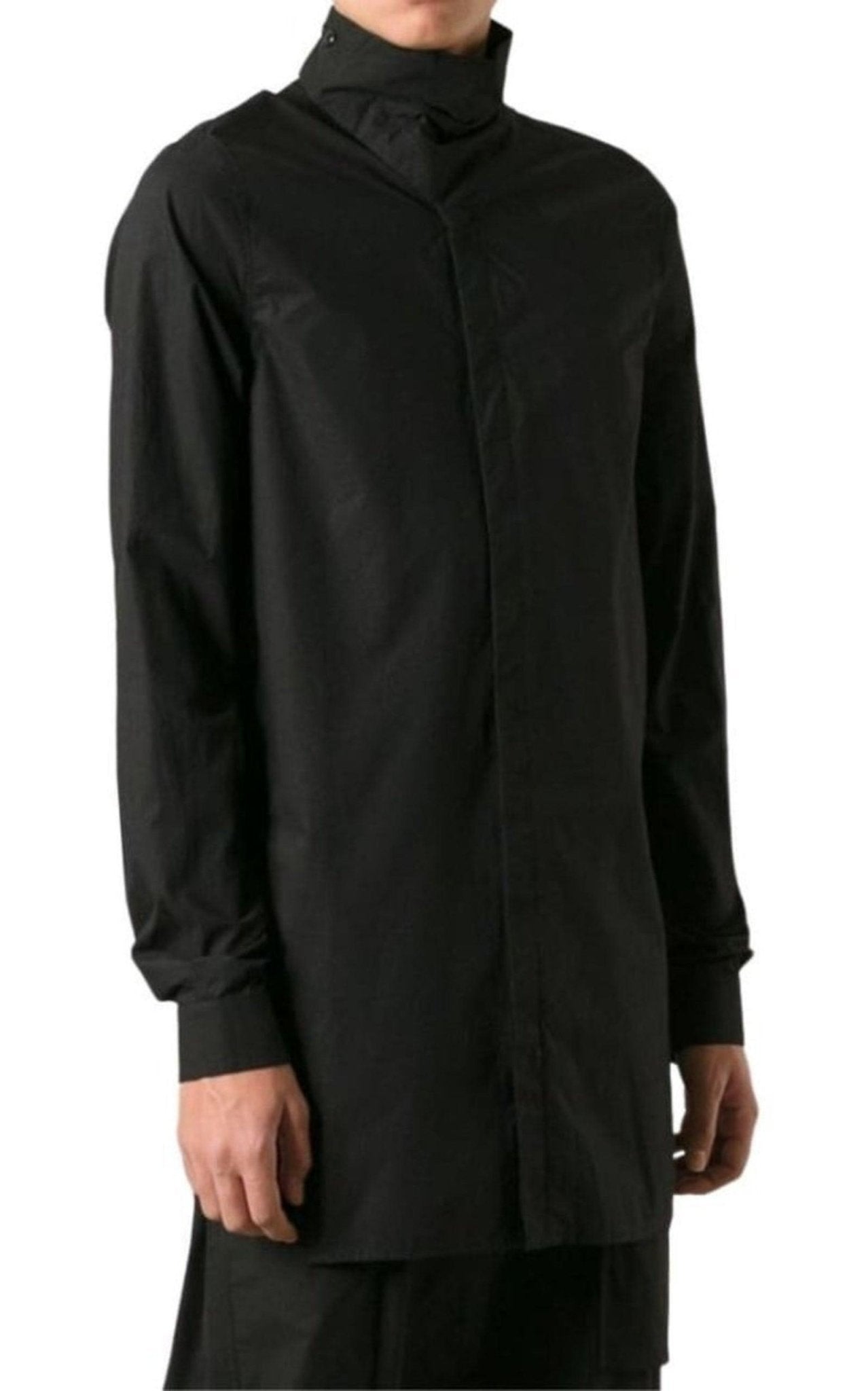 Rick Owens Black Cotton Island Shirt - Runway Catalog